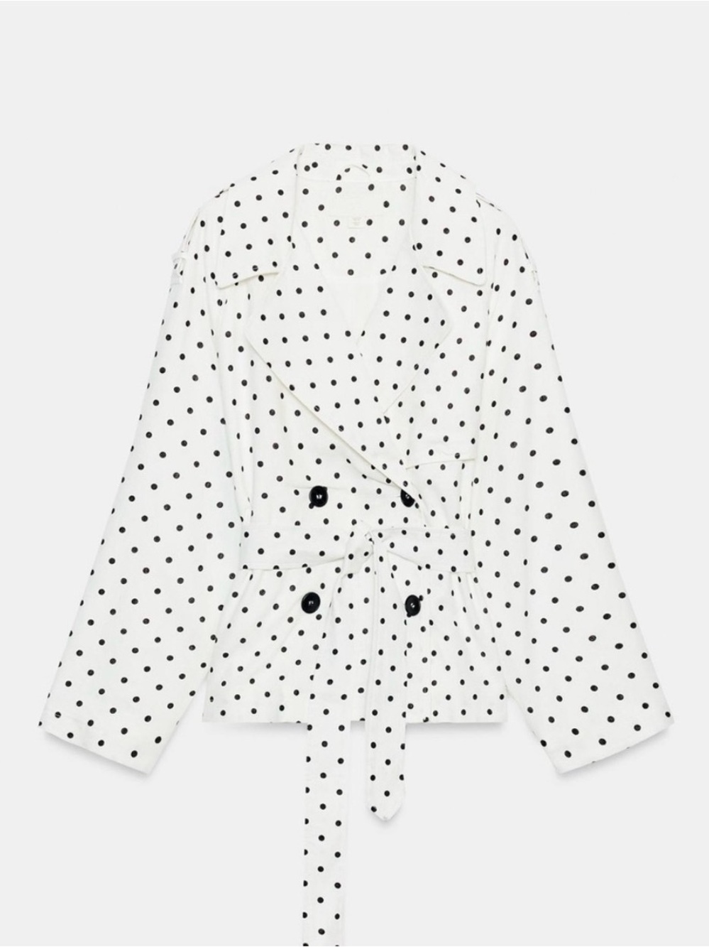Zara Polka Dot Belted Trench Jacket NWT